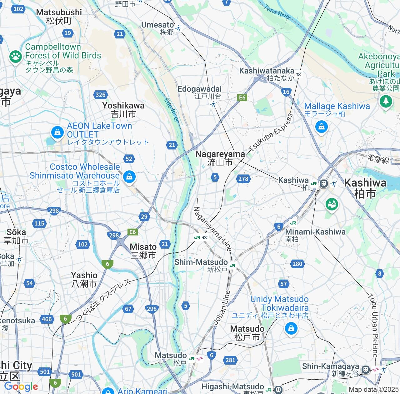Map image for Intellectual Property Lawyers in Nagareyama and Chiba IP firms at coordinates  ; .