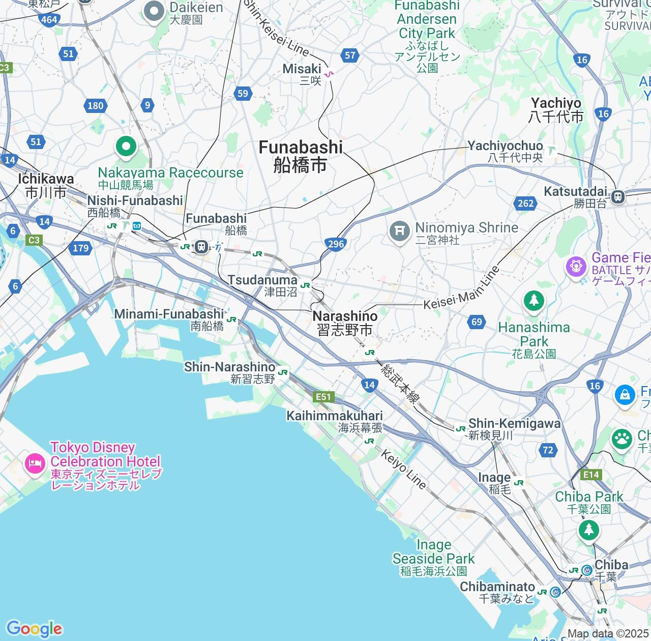 Map image for Intellectual Property Lawyers in Narashino and Chiba IP firms at coordinates  ; .