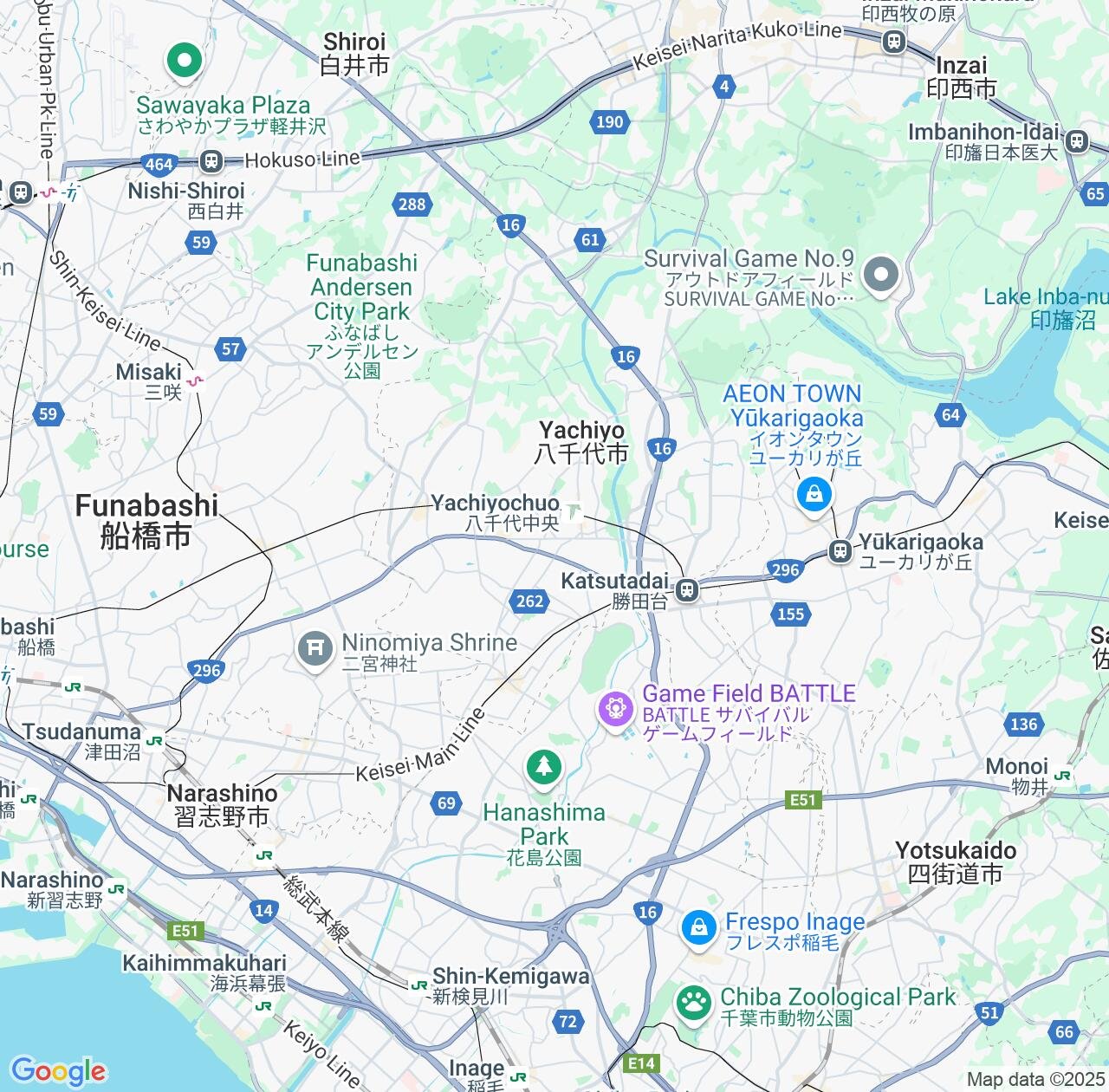 Map image for Intellectual Property Lawyers in Yachiyo and Chiba IP firms at coordinates  ; .