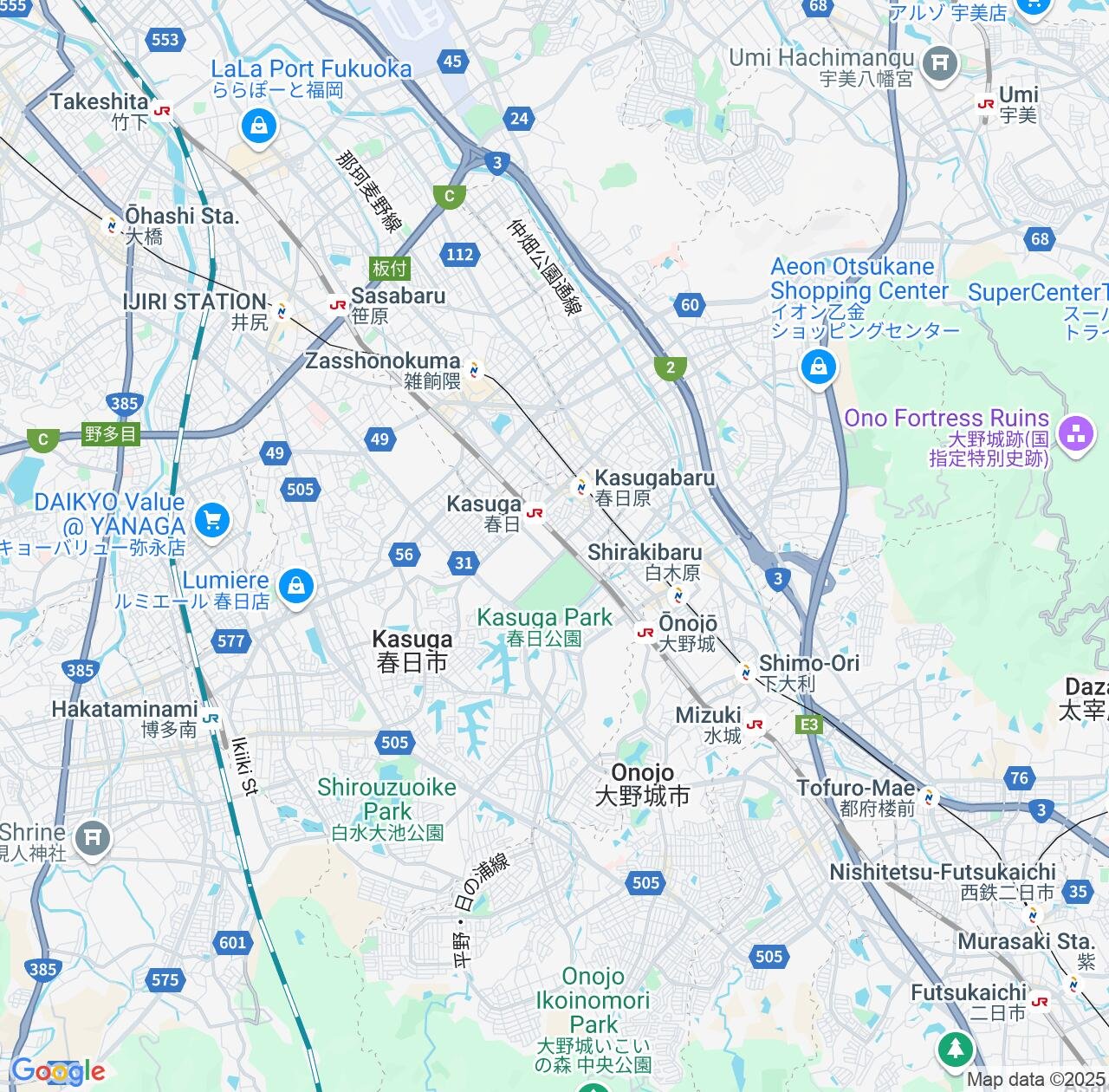 Map image for Intellectual Property Lawyers in Kasuga and Fukuoka IP firms at coordinates  ; .