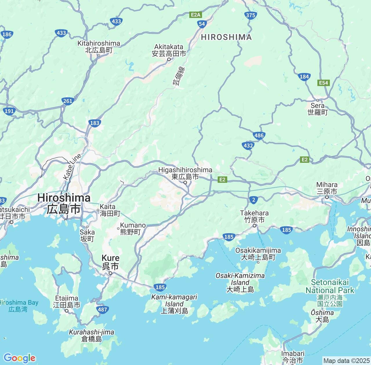 Map image for Intellectual Property Lawyers in Higashihiroshima and Hiroshima IP firms at coordinates  ; .
