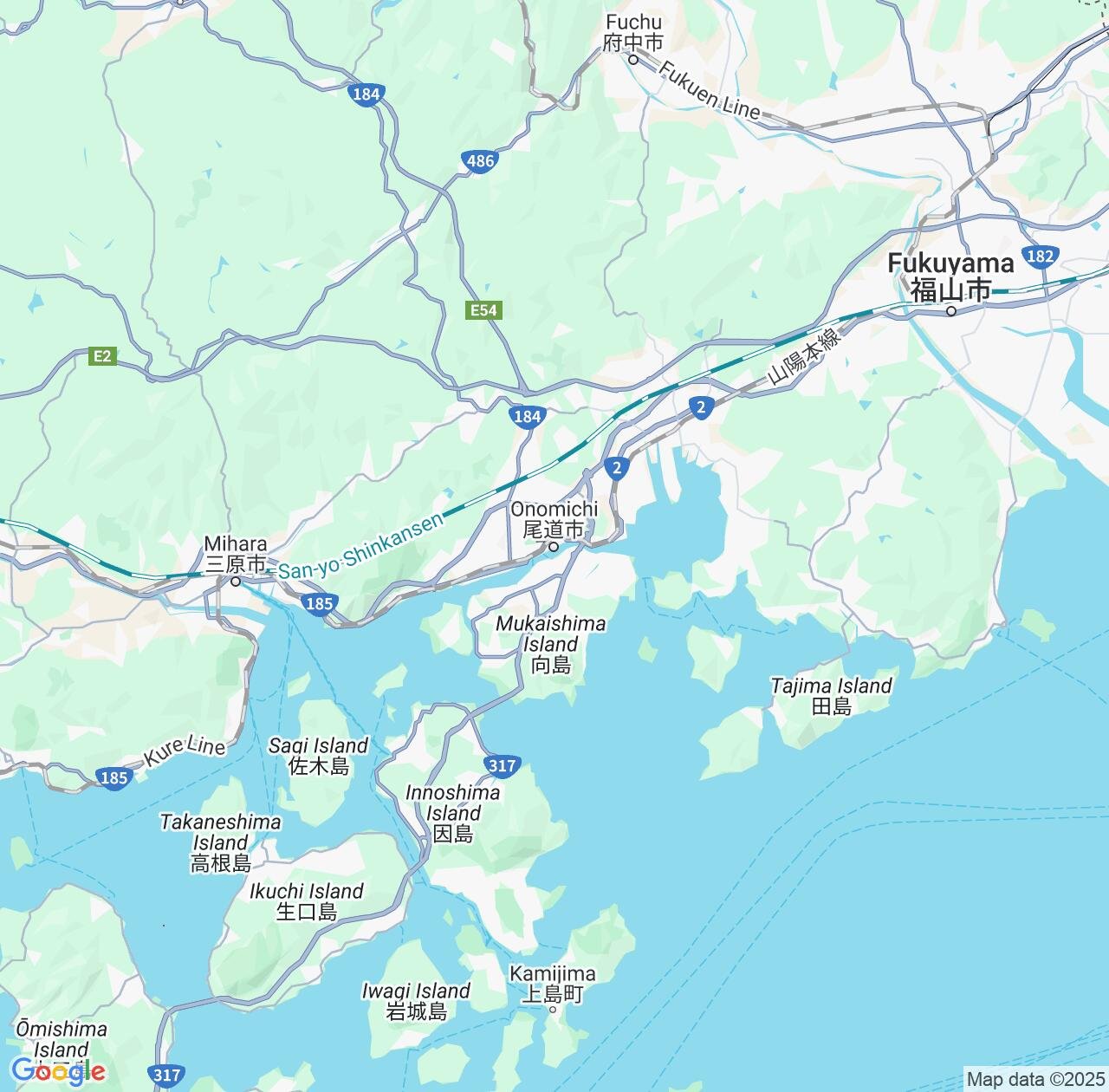 Map image for Intellectual Property Lawyers in Onomichi and Hiroshima IP firms at coordinates  ; .