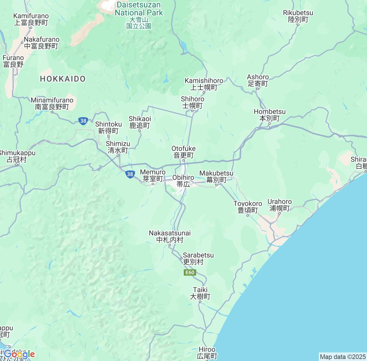Map image for Intellectual Property Lawyers in Obihiro and Hokkaido IP firms at coordinates  ; .