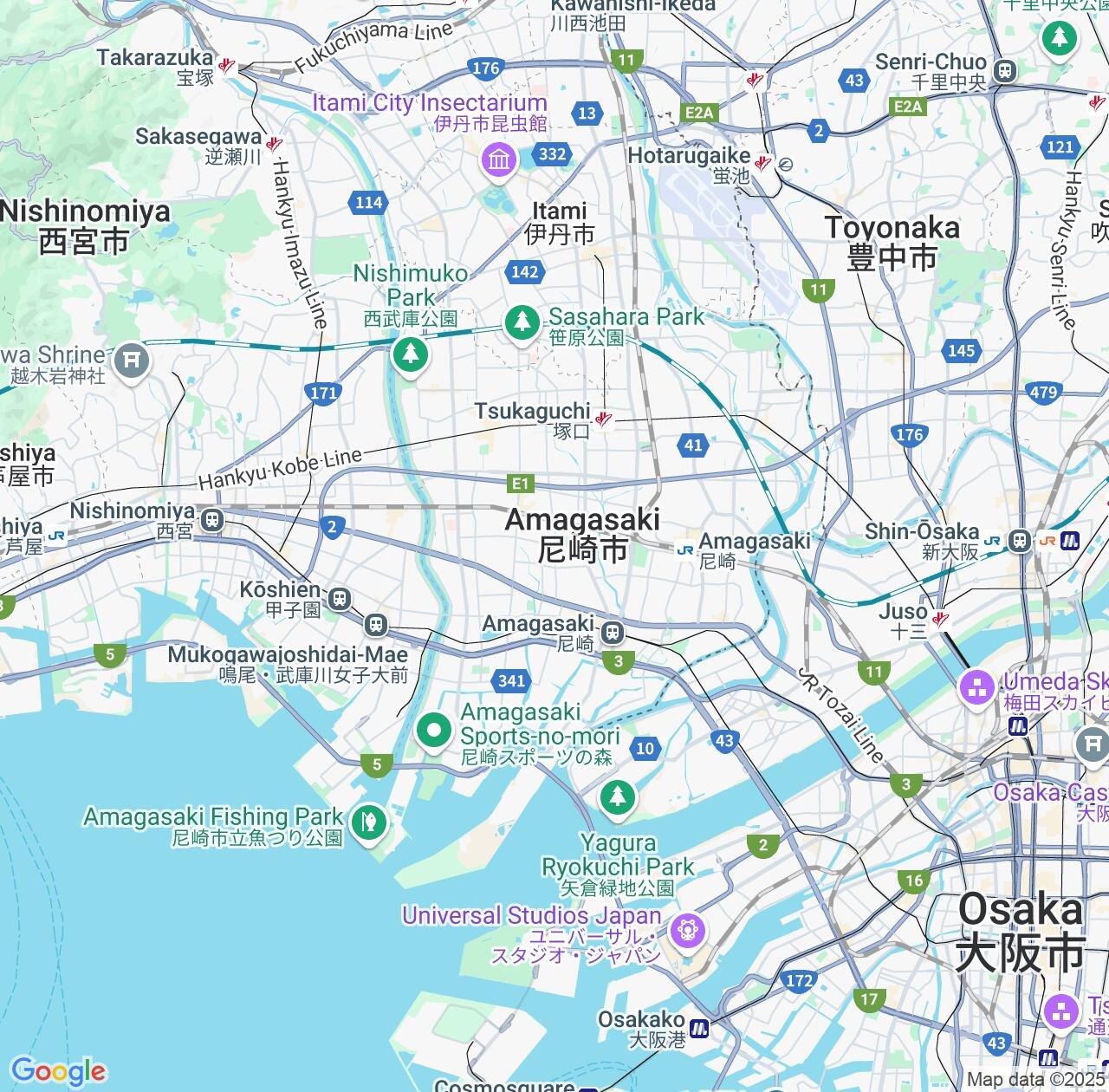 Map image for Intellectual Property Lawyers in Amagasaki and Hyōgo IP firms at coordinates  ; .