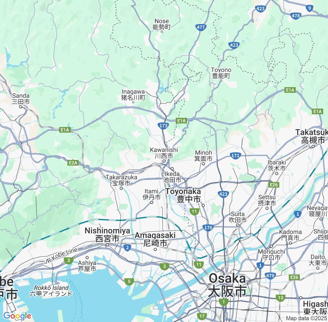 Map image for Intellectual Property Lawyers in Kawanishi and Hyōgo IP firms at coordinates  ; .