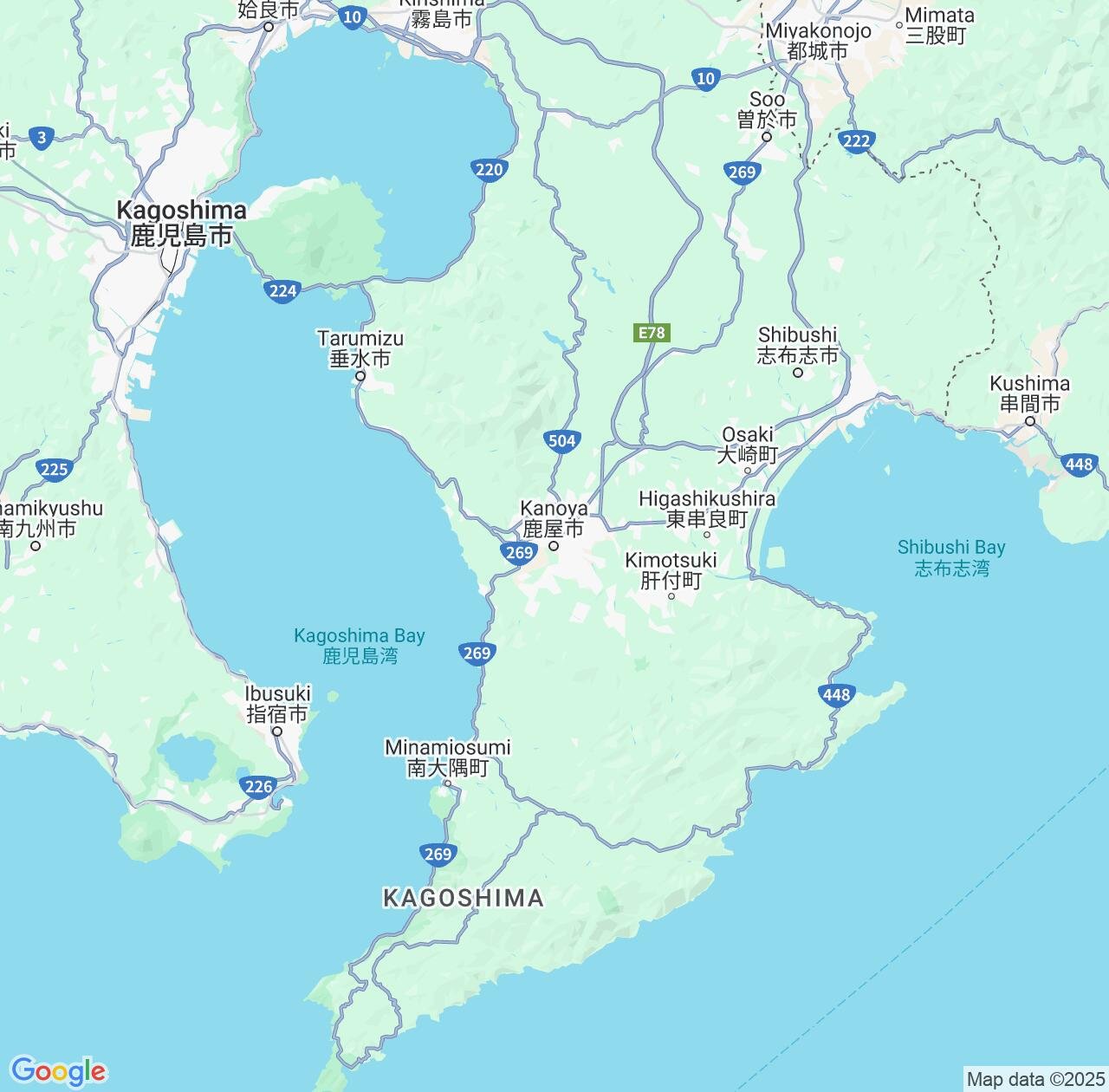 Map image for Intellectual Property Lawyers in Kanoya and Kagoshima IP firms at coordinates  ; .