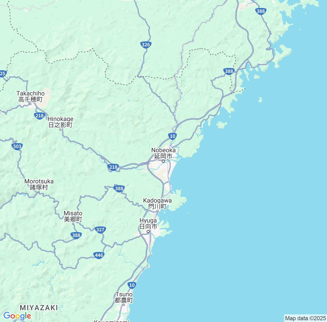 Map image for Intellectual Property Lawyers in Nobeoka and Miyazaki IP firms at coordinates  ; .
