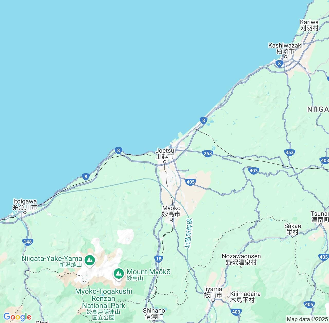 Map image for Intellectual Property Lawyers in Joetsu and Niigata IP firms at coordinates  ; .