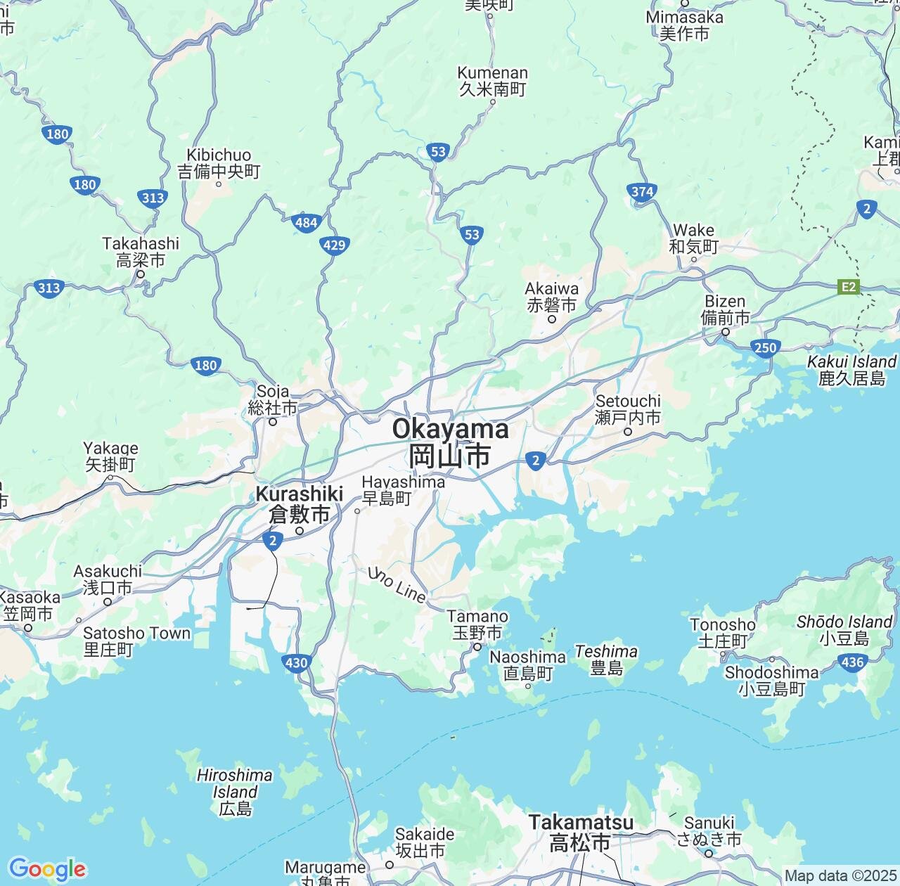 Map image for Intellectual Property Lawyers in Okayama and Japan IP firms at coordinates  ; .