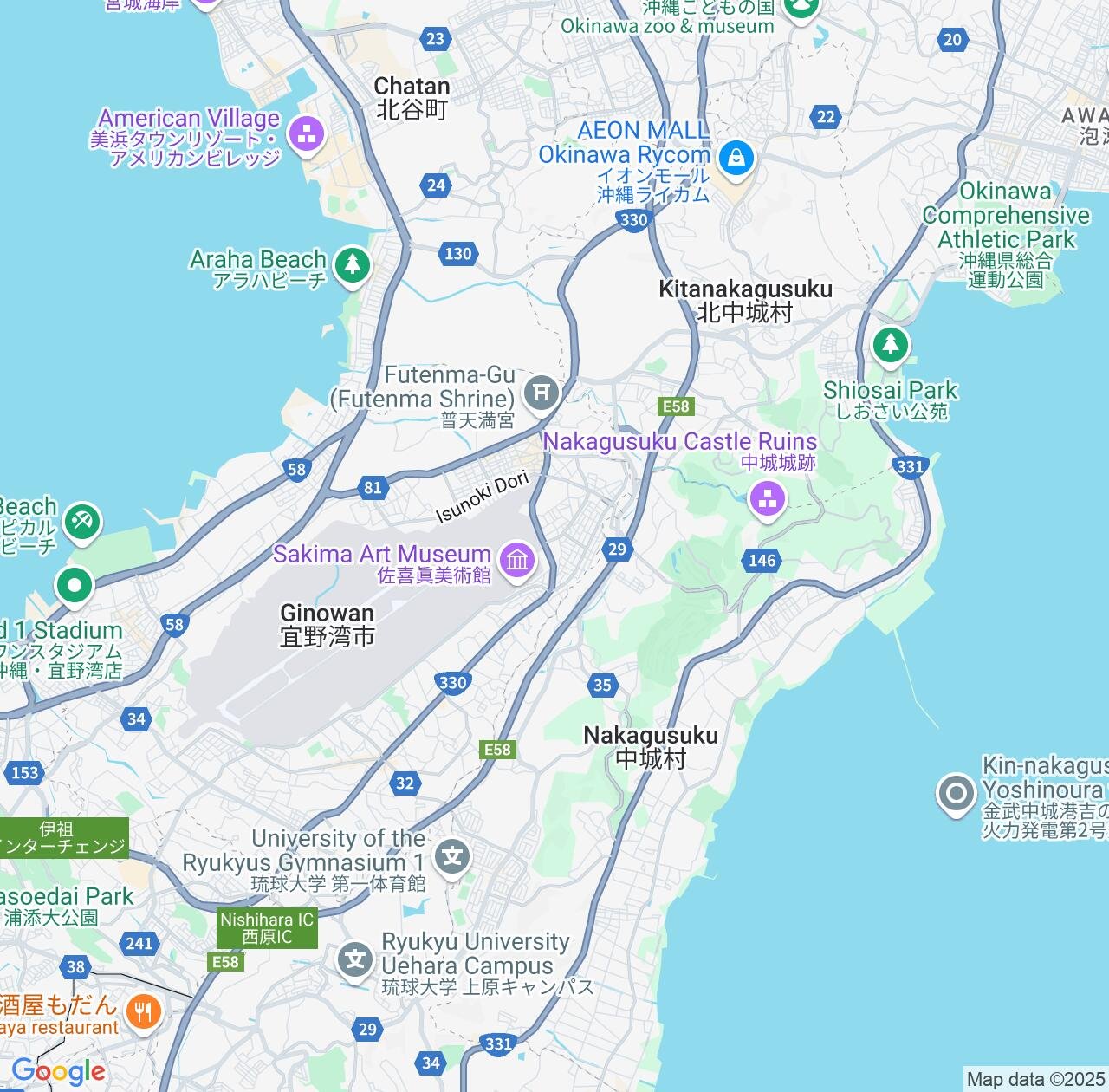 Map image for Intellectual Property Lawyers in Ginowan and Okinawa IP firms at coordinates  ; .