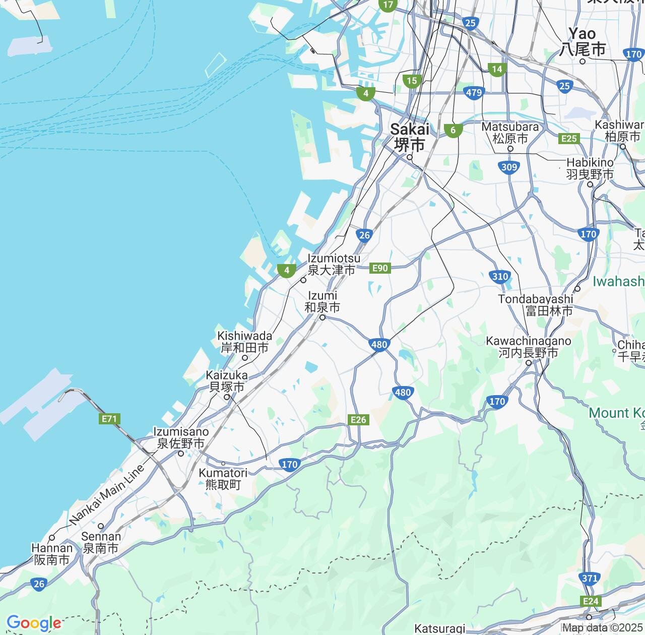 Map image for Intellectual Property Lawyers in Izumi and Osaka IP firms at coordinates  ; .