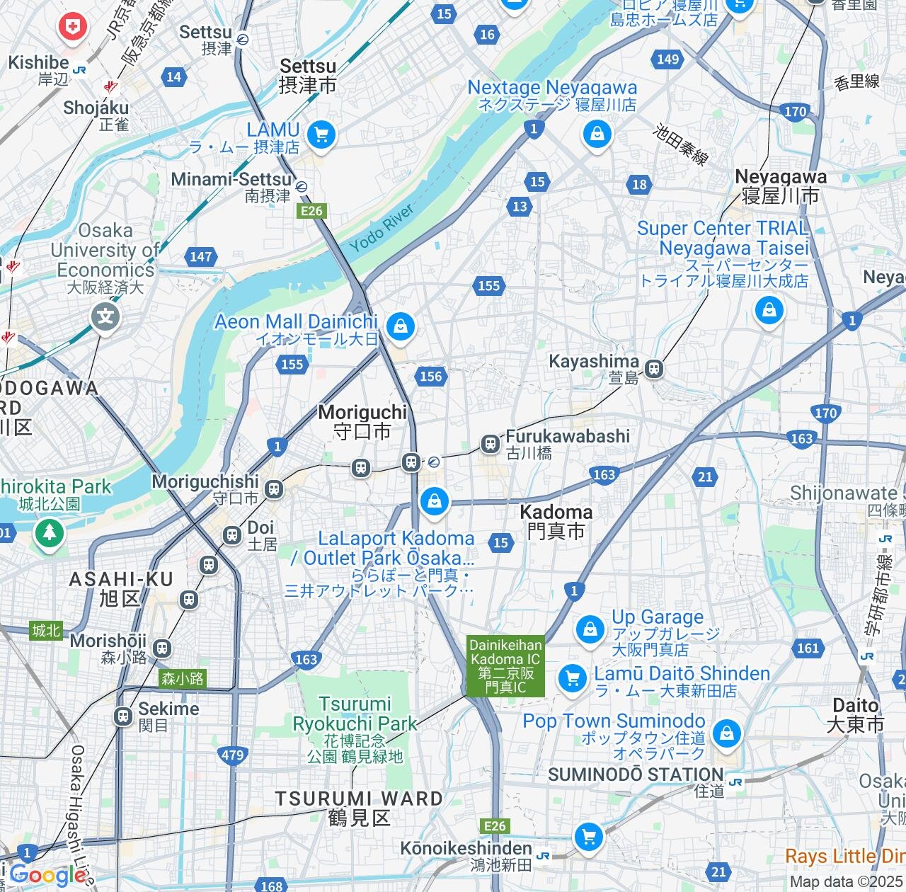 Map image for Intellectual Property Lawyers in Kadoma and Osaka IP firms at coordinates  ; .