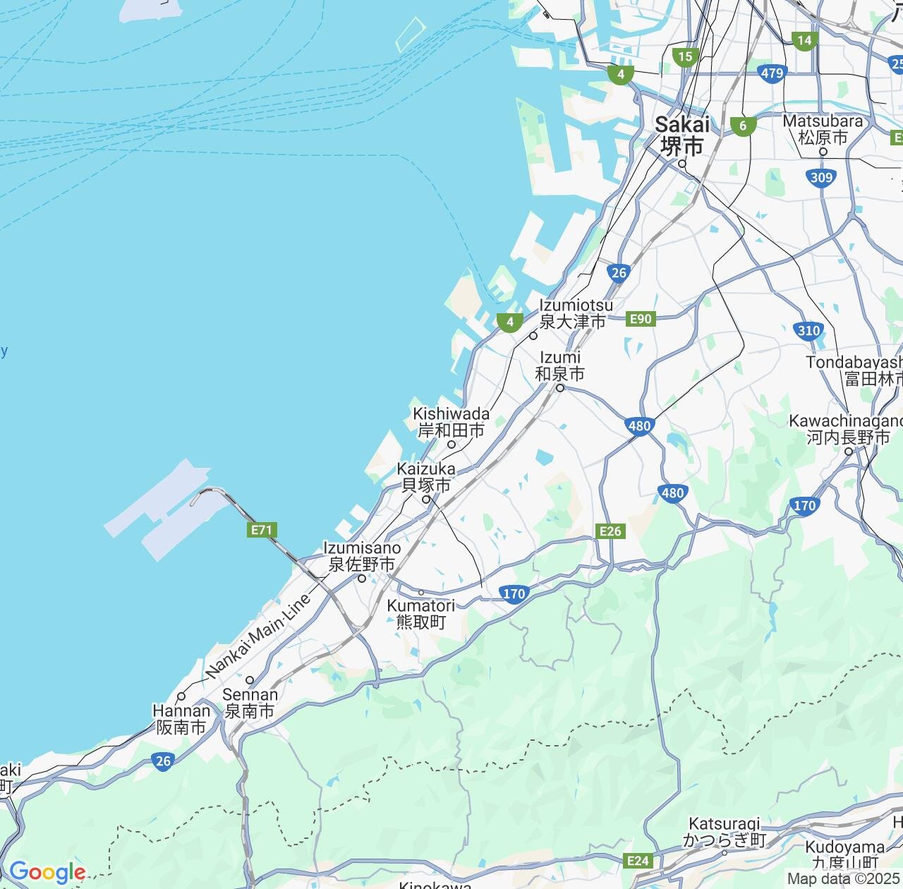 Map image for Intellectual Property Lawyers in Kishiwada and Osaka IP firms at coordinates  ; .