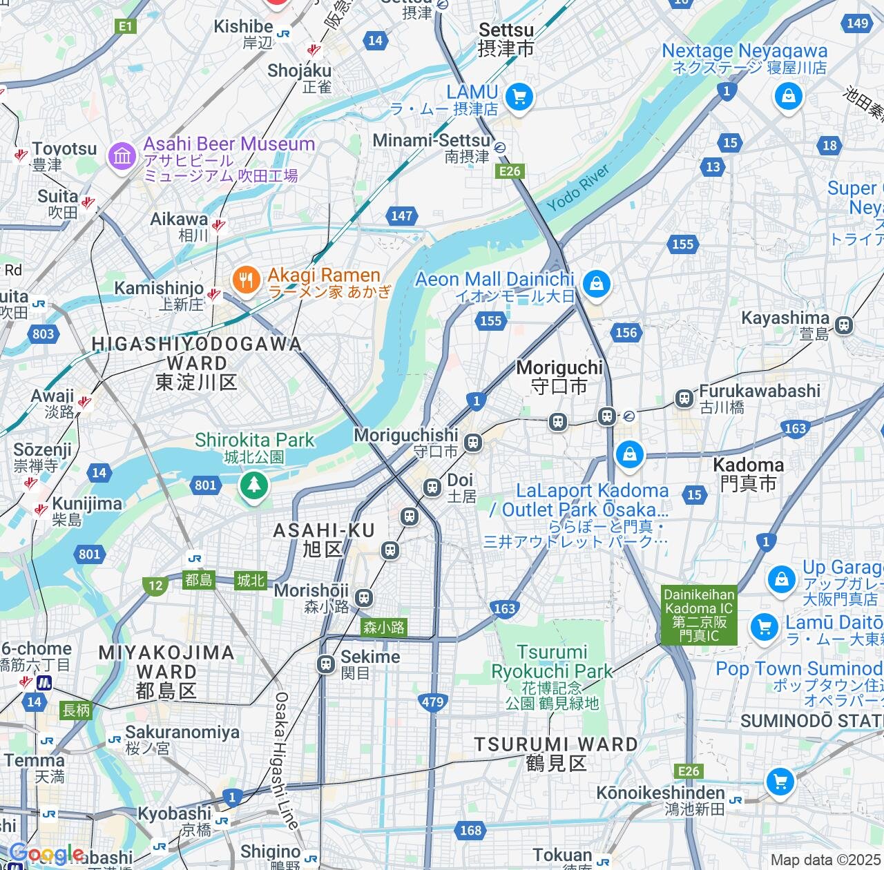 Map image for Intellectual Property Lawyers in Moriguchi and Osaka IP firms at coordinates  ; .