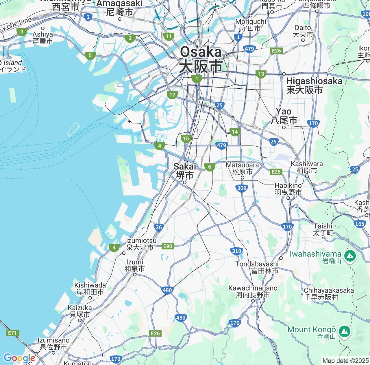 Map image for Intellectual Property Lawyers in Sakai and Osaka IP firms at coordinates  ; .