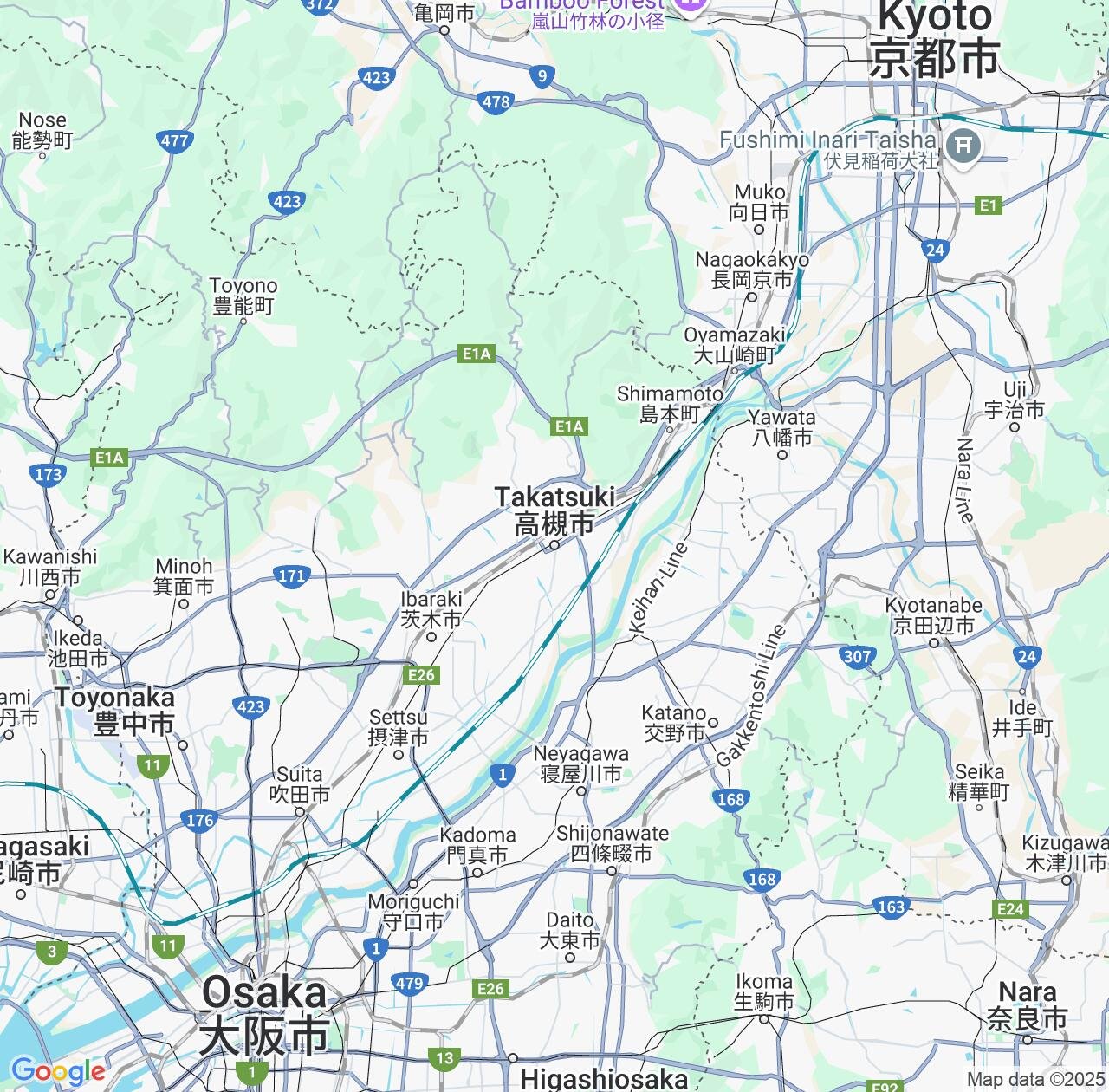 Map image for Intellectual Property Lawyers in Takatsuki and Osaka IP firms at coordinates  ; .