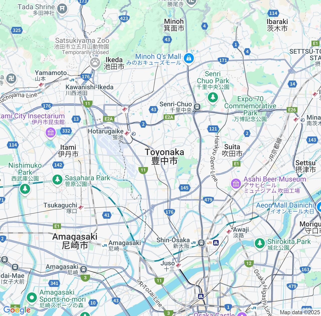 Map image for Intellectual Property Lawyers in Toyonaka and Osaka IP firms at coordinates  ; .