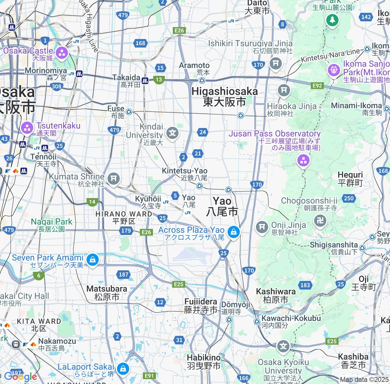 Map image for Intellectual Property Lawyers in Yao and Osaka IP firms at coordinates  ; .