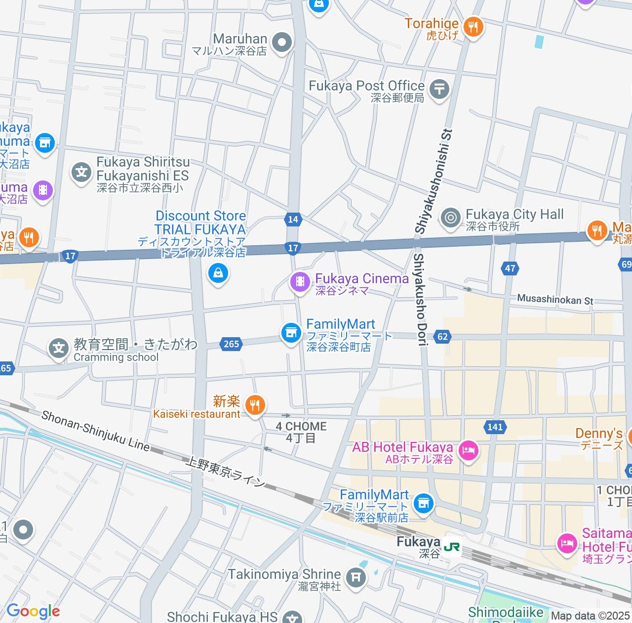 Map image for Intellectual Property Lawyers in Fukayacho and Saitama IP firms at coordinates  ; .
