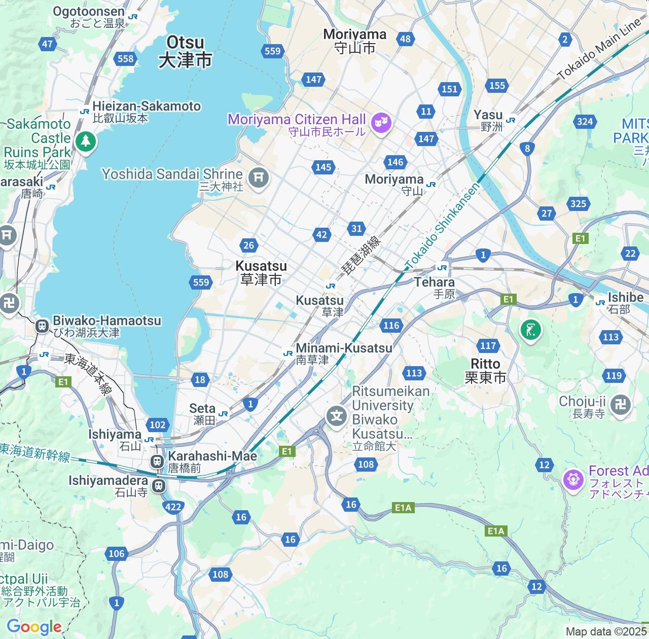 Map image for Intellectual Property Lawyers in Kusatsu and Shiga IP firms at coordinates  ; .