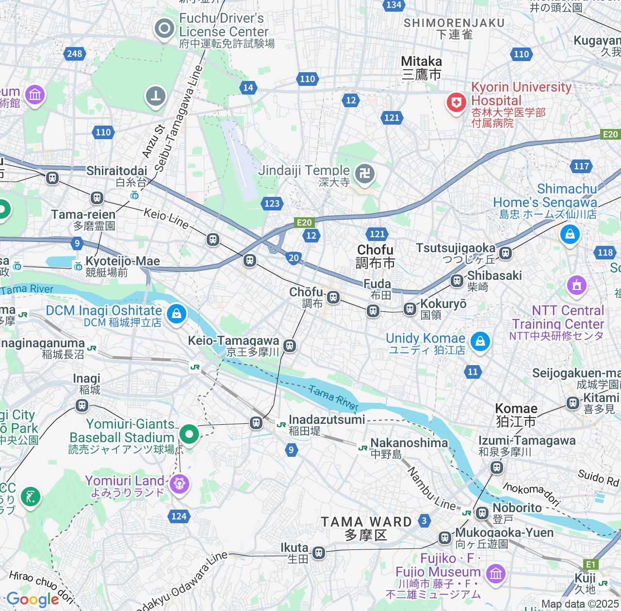 Map image for Intellectual Property Lawyers in Chofu and Tokyo IP firms at coordinates  ; .