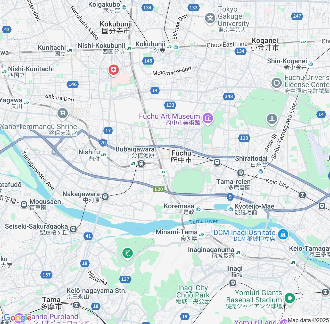 Map image for Intellectual Property Lawyers in Fuchu and Tokyo IP firms at coordinates  ; .