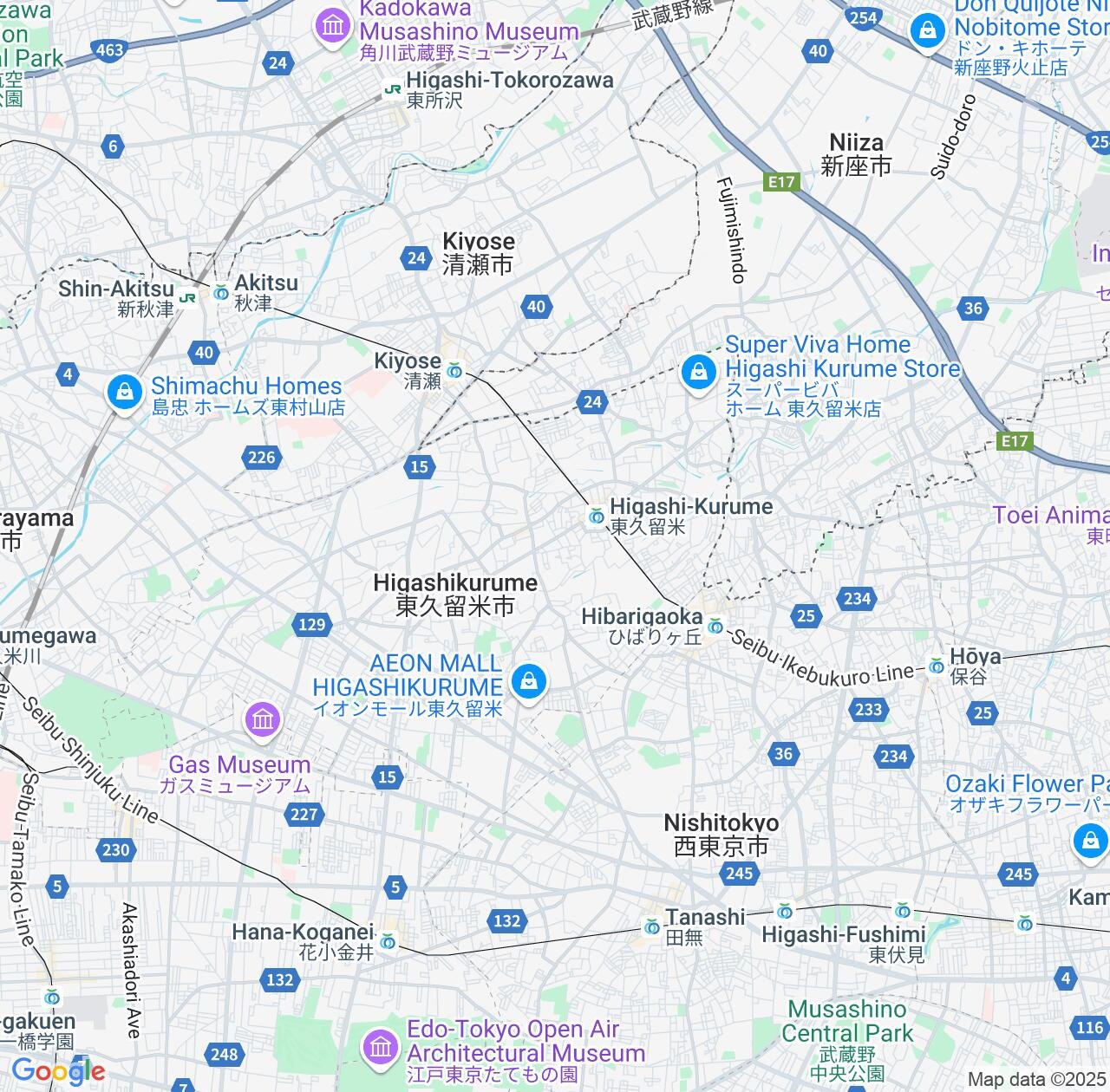 Map image for Intellectual Property Lawyers in Higashikurume and Tokyo IP firms at coordinates  ; .