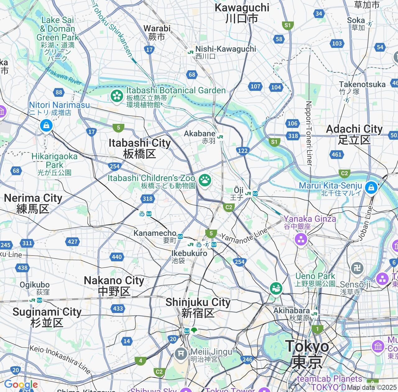 Map image for Intellectual Property Lawyers in Itabashi and Tokyo IP firms at coordinates  ; .