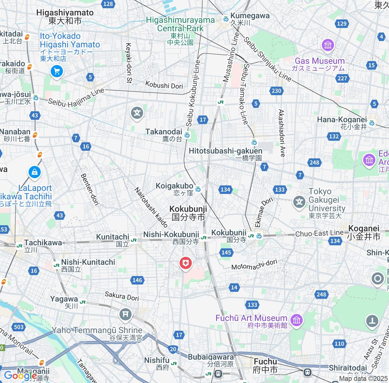Map image for Intellectual Property Lawyers in Kokubunji and Tokyo IP firms at coordinates  ; .