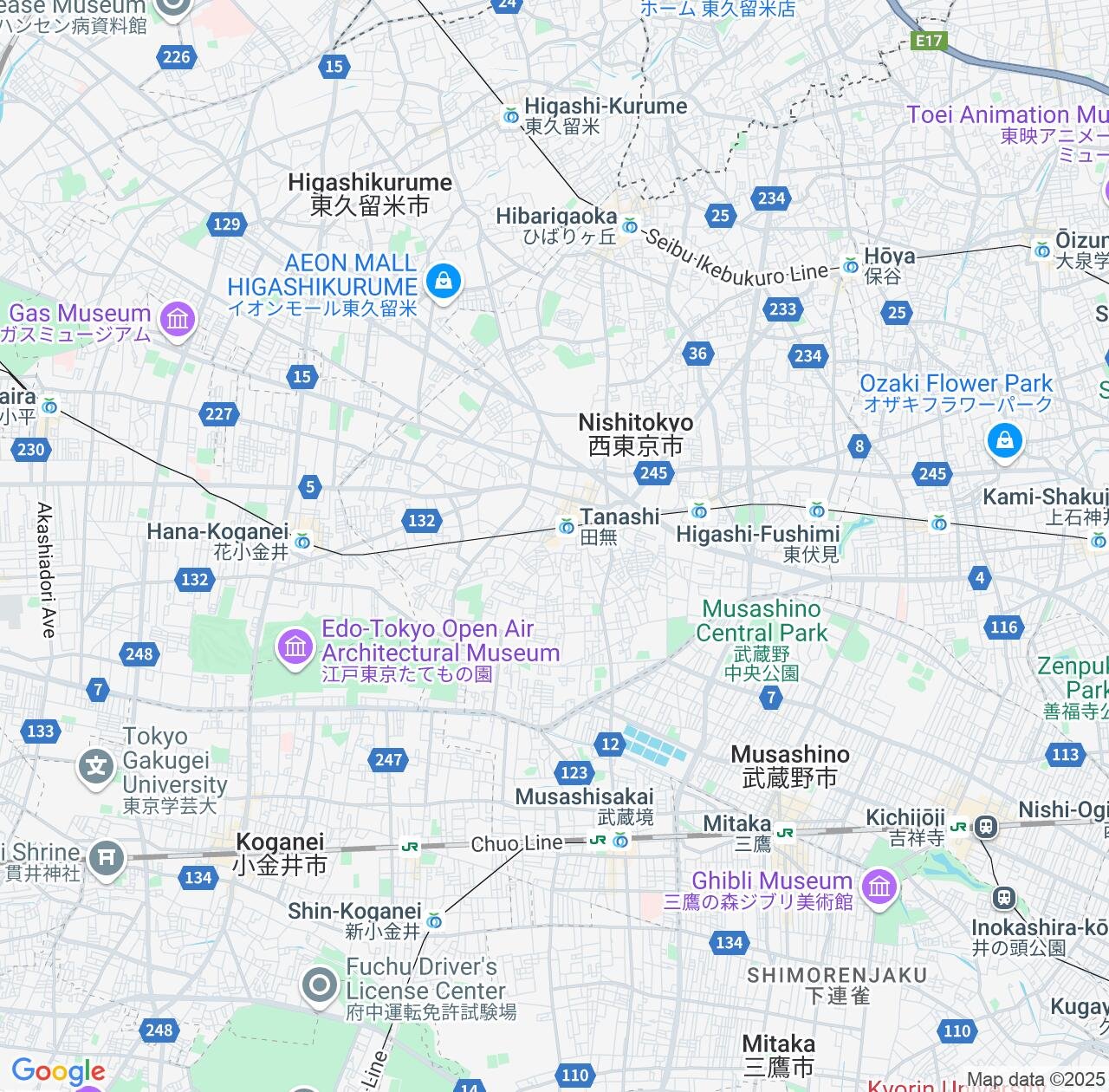 Map image for Intellectual Property Lawyers in Nishi-Tokyo-shi and Tokyo IP firms at coordinates  ; .