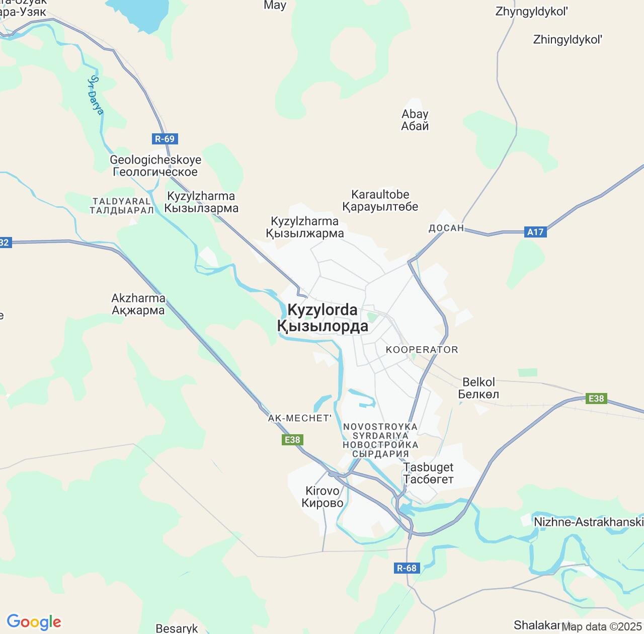 Map image for Intellectual Property Lawyers in Kyzylorda and Qyzylorda IP firms at coordinates  ; .