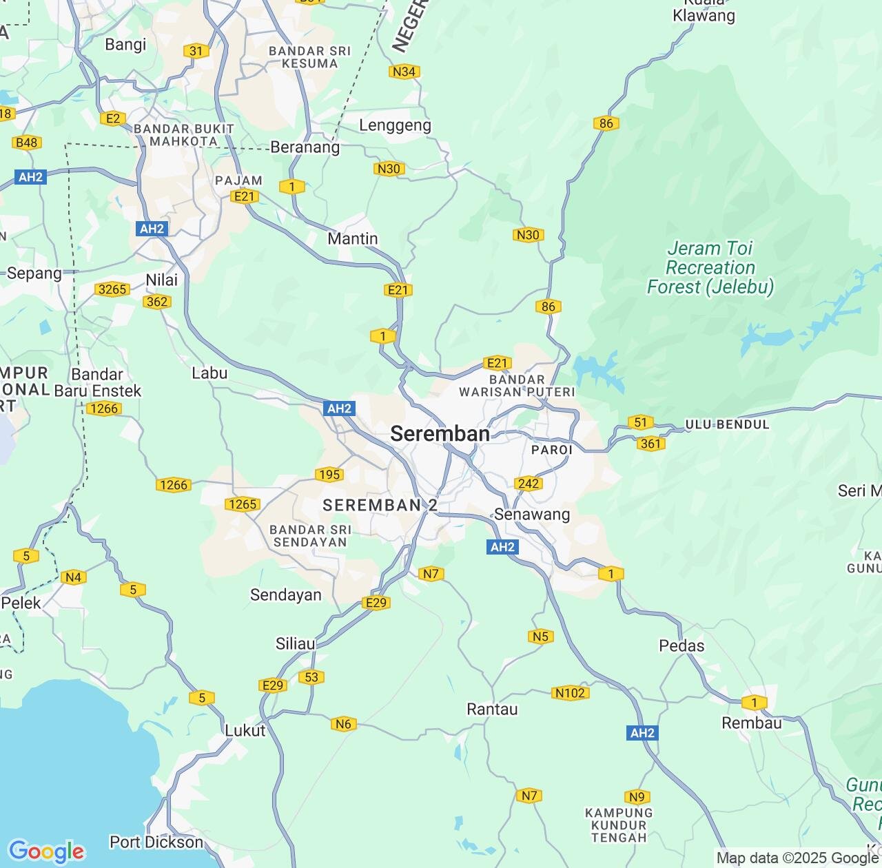Map image for Intellectual Property Lawyers in Seremban and Negeri Sembilan IP firms at coordinates  ; .