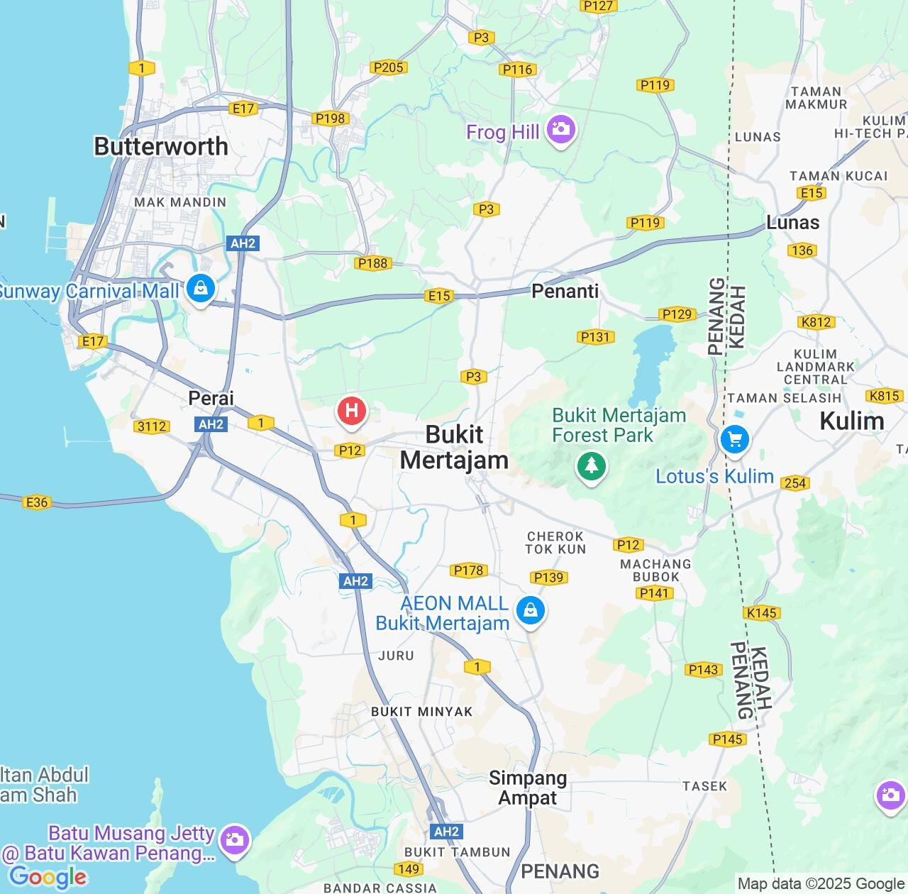 Map image for Intellectual Property Lawyers in Bukit Mertajam and Penang IP firms at coordinates  ; .