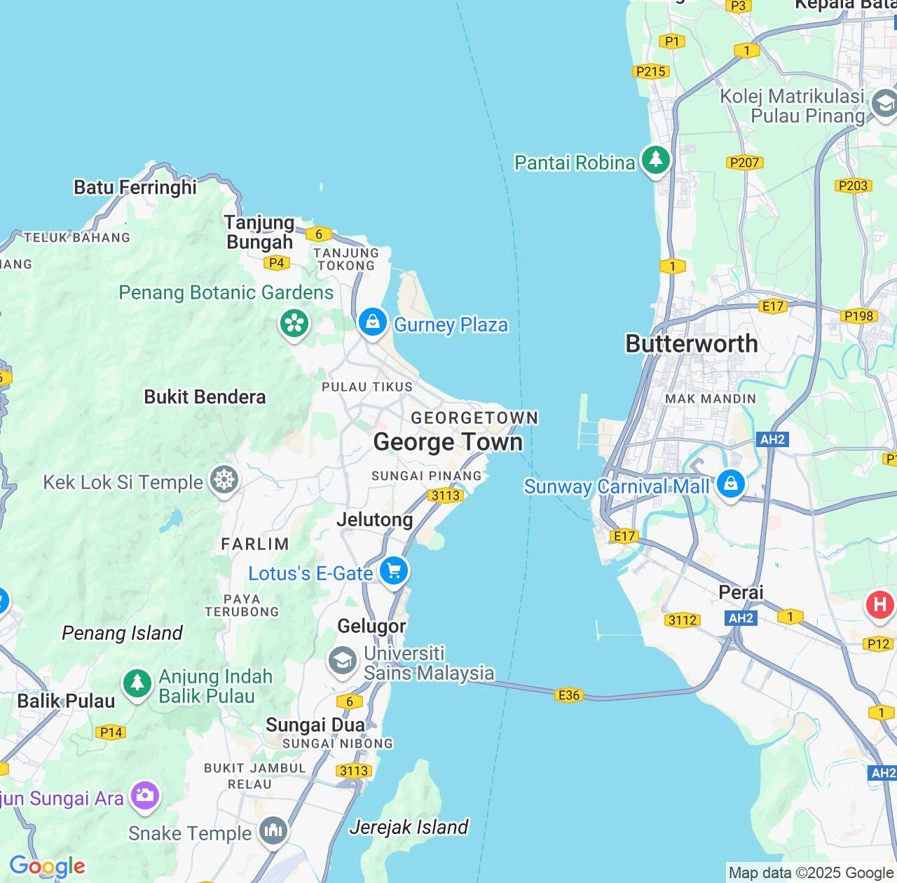 Map image for Intellectual Property Lawyers in George Town and Penang IP firms at coordinates  ; .