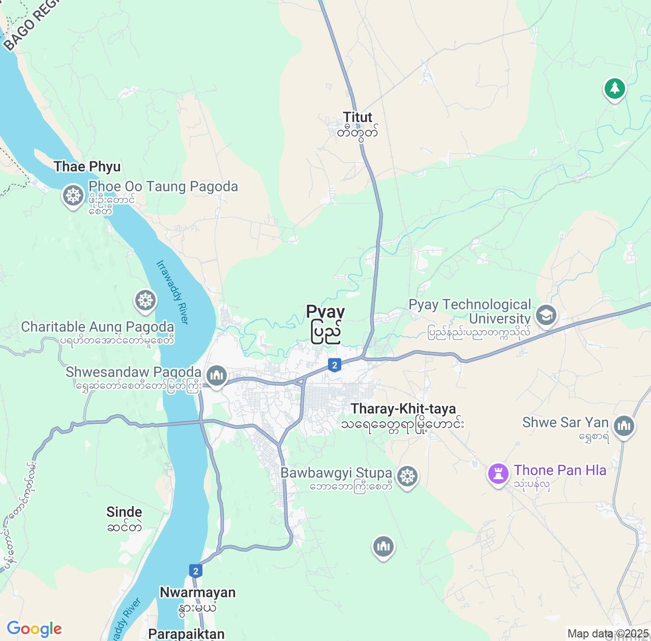 Map image for Intellectual Property Lawyers in Pyay and Bago Region IP firms at coordinates  ; .