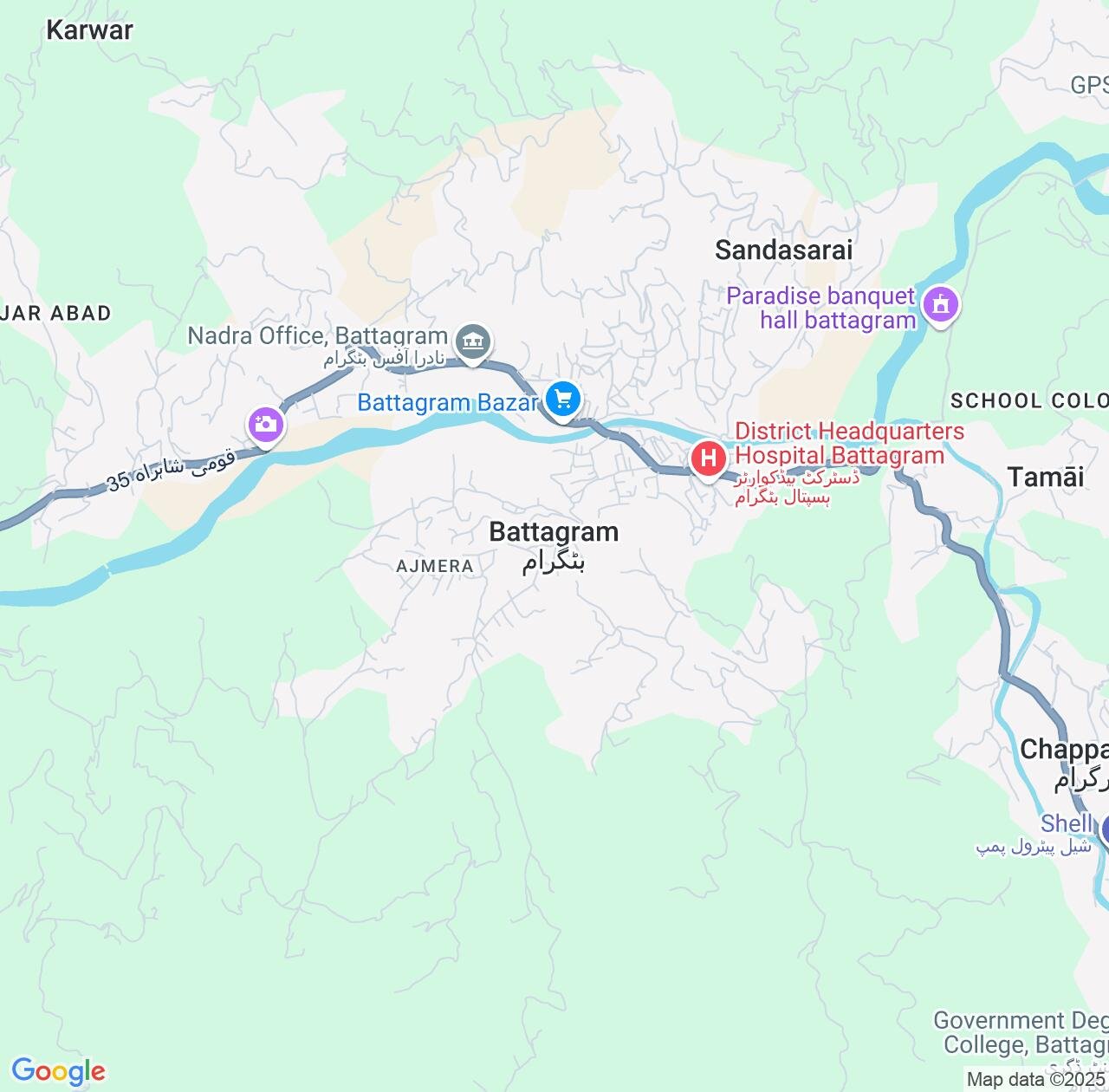 Map image for Intellectual Property Lawyers in Battagram and Khyber Pakhtunkhwa IP firms at coordinates  ; .