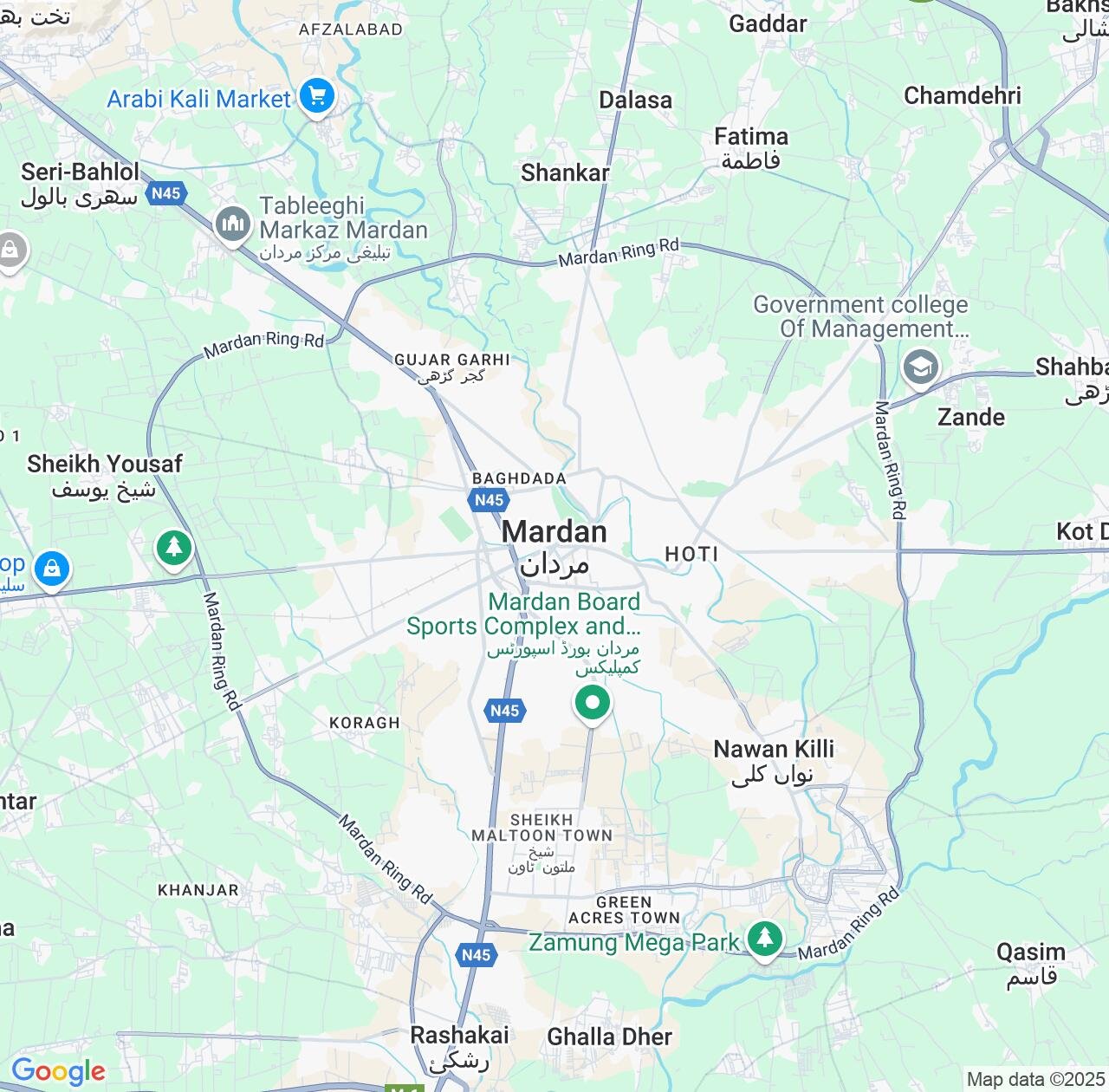 Map image for Intellectual Property Lawyers in Mardan and Khyber Pakhtunkhwa IP firms at coordinates  ; .