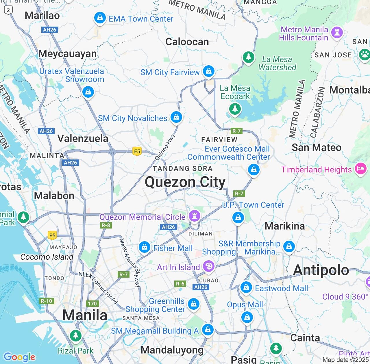 Map image for Intellectual Property Lawyers in Quezon City and Metro Manila IP firms at coordinates  ; .
