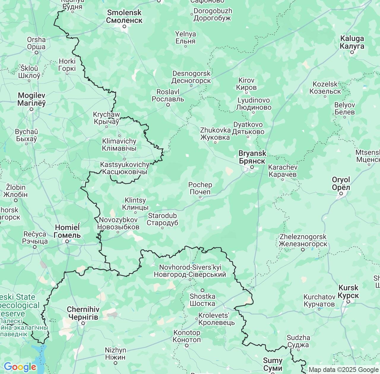 Map image for Intellectual Property Lawyers in Bryansk and Bryansk Oblast IP firms at coordinates  ; .
