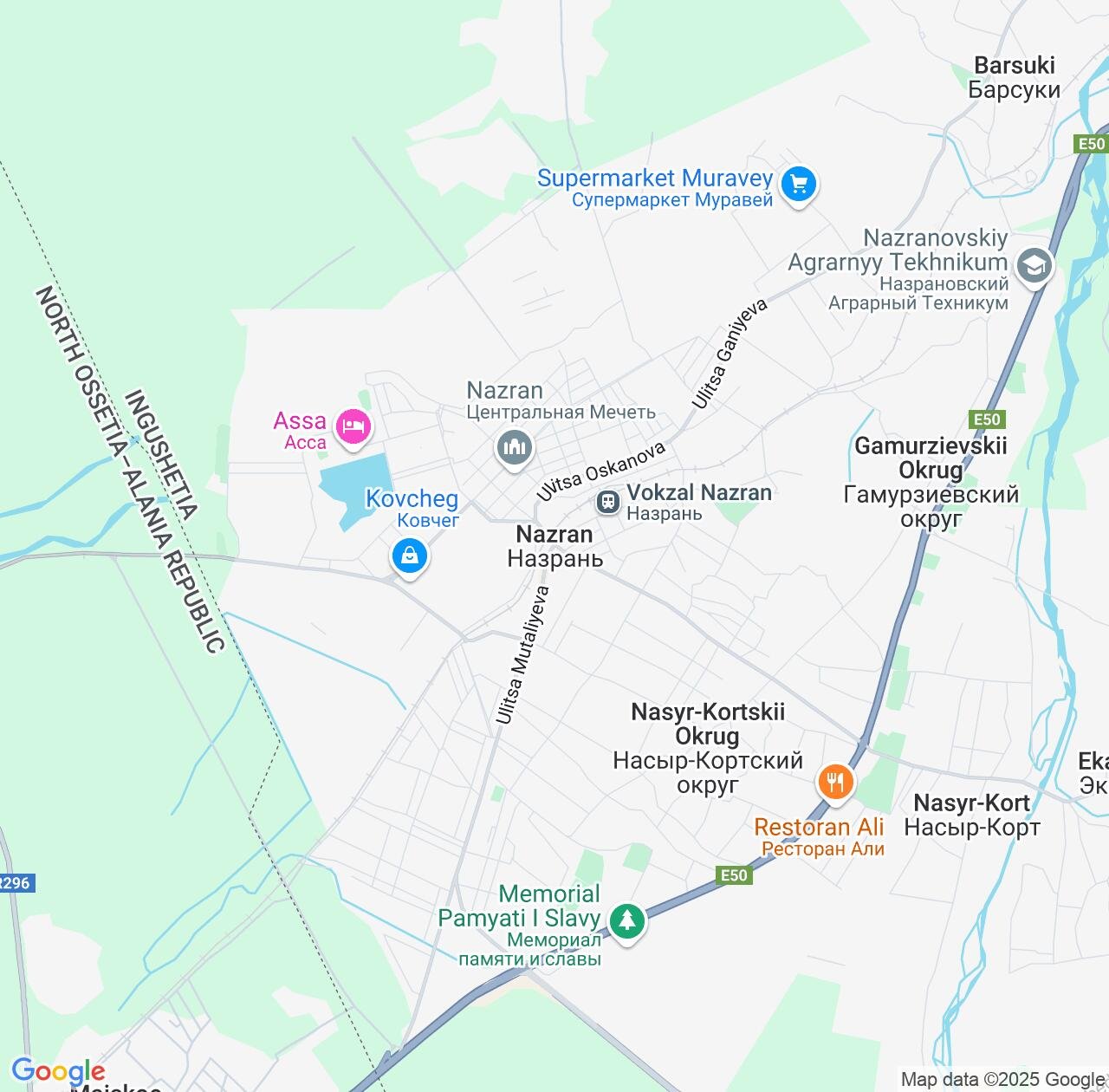 Map image for Intellectual Property Lawyers in Nazran and Ingushetiya Republic IP firms at coordinates  ; .