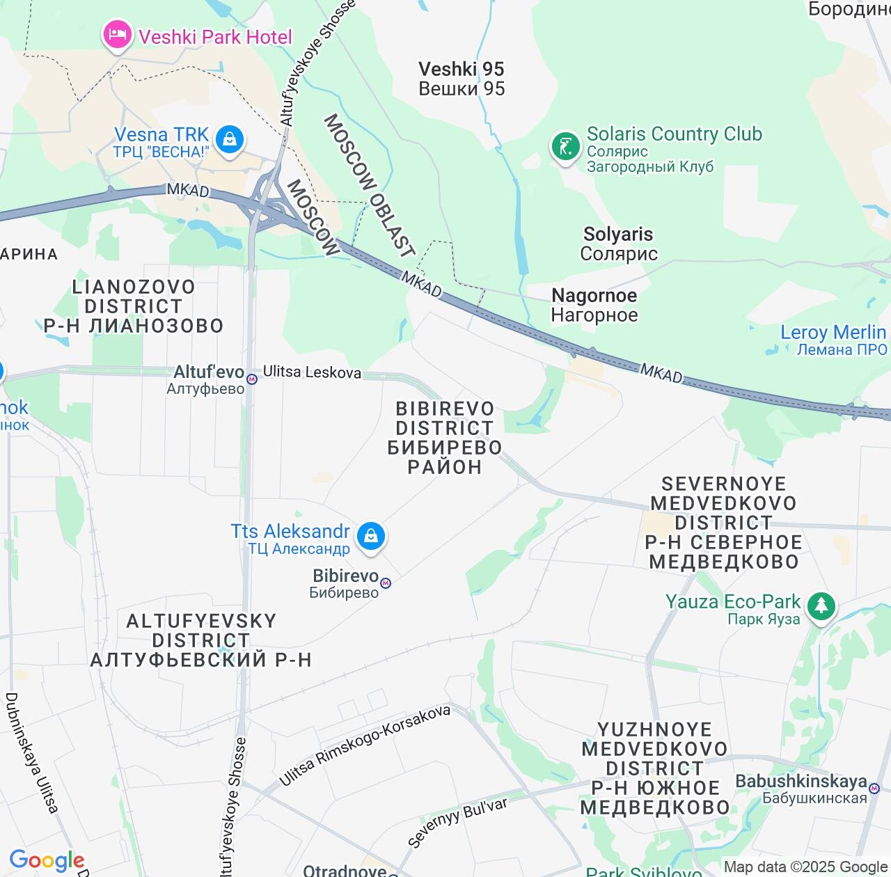 Map image for Intellectual Property Lawyers in Bibirevo and Moscow IP firms at coordinates  ; .
