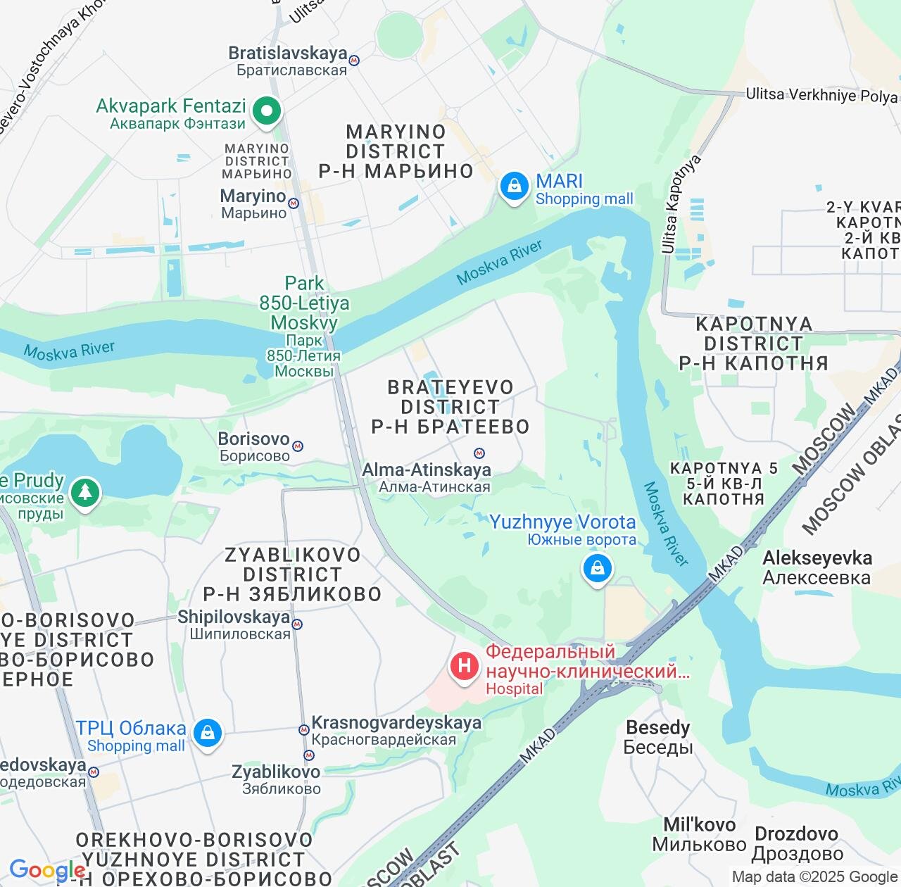 Map image for Intellectual Property Lawyers in Brateyevo and Moscow IP firms at coordinates  ; .
