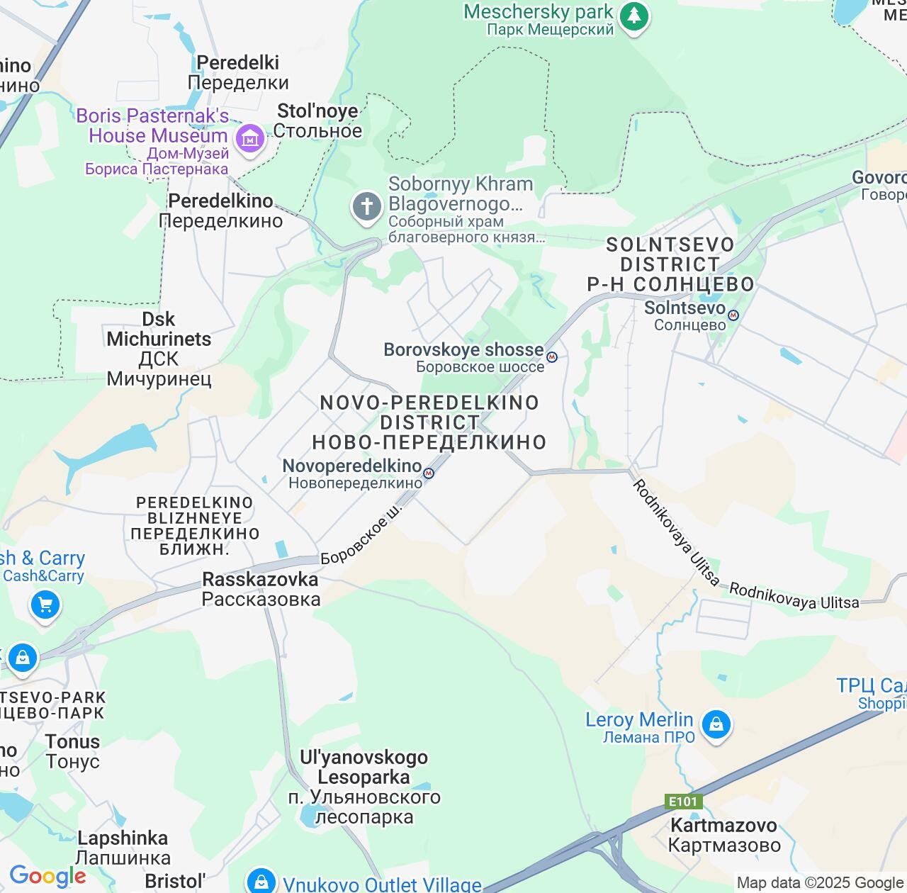 Map image for Intellectual Property Lawyers in Novo-Peredelkino and Moscow IP firms at coordinates  ; .