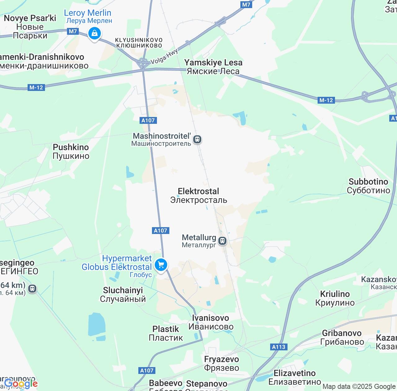 Map image for Intellectual Property Lawyers in Elektrostal' and Moscow Oblast IP firms at coordinates  ; .