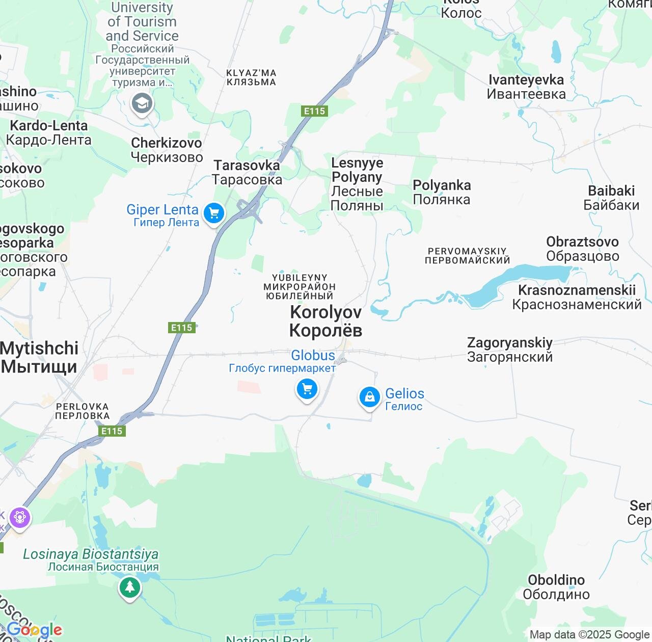 Map image for Intellectual Property Lawyers in Korolev and Moscow Oblast IP firms at coordinates  ; .