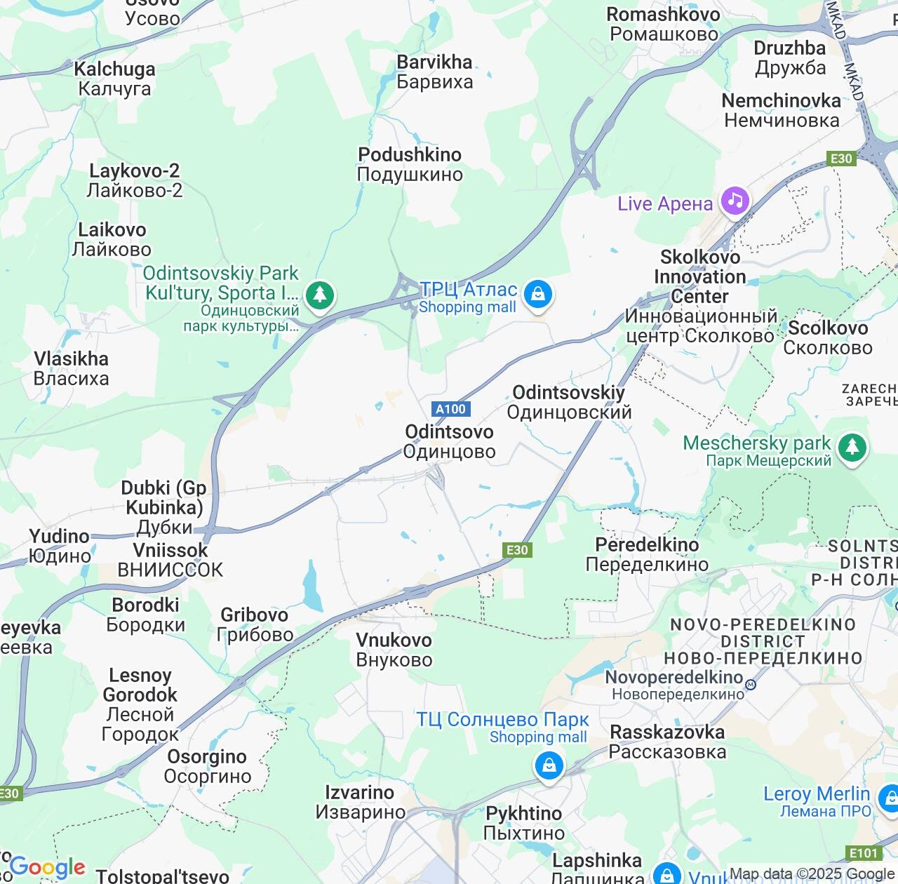 Map image for Intellectual Property Lawyers in Odintsovo and Moscow Oblast IP firms at coordinates  ; .