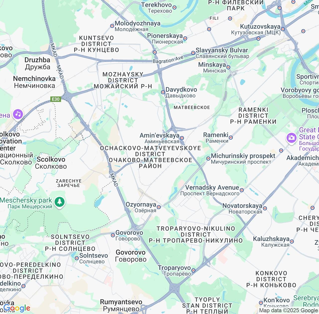 Map image for Intellectual Property Lawyers in Ochakovo-Matveyevskoye and Moscow IP firms at coordinates  ; .