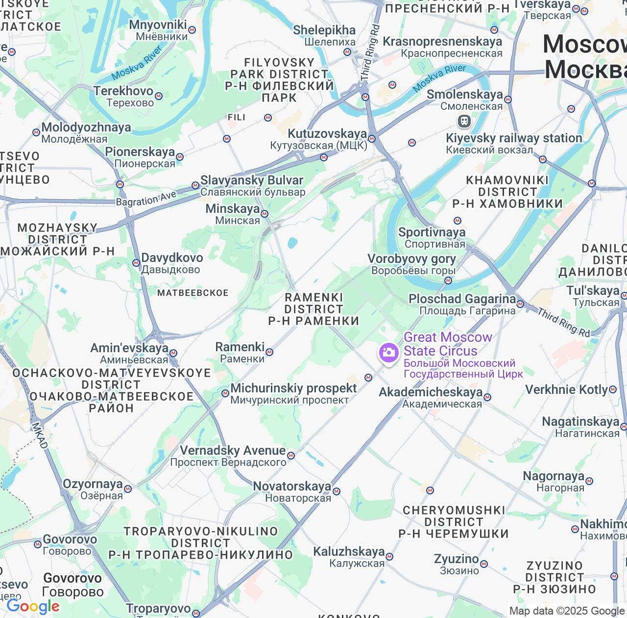 Map image for Intellectual Property Lawyers in Ramenki and Moscow IP firms at coordinates  ; .