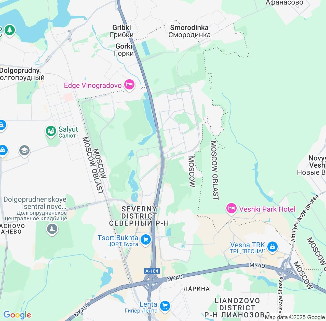 Map image for Intellectual Property Lawyers in Severnyy and Moscow IP firms at coordinates  ; .