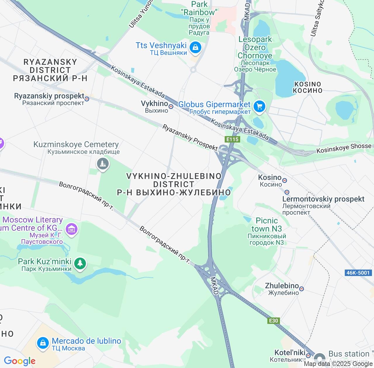 Map image for Intellectual Property Lawyers in Vykhino-Zhulebino and Moscow IP firms at coordinates  ; .